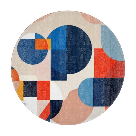 スカンジナビア中世紀幾何学抽象芸術アート カッティングボード (正面)