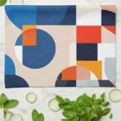 スカンジナビア中世紀幾何学抽象芸術アート キッチンタオル (折り畳み)