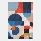 スカンジナビア中世紀幾何学抽象芸術アート キッチンタオル (縦)