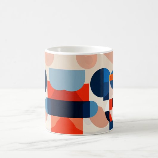 スカンジナビア中世紀幾何学抽象芸術アート コーヒーマグカップ (中央)