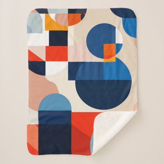 スカンジナビア中世紀幾何学抽象芸術アート シェルパブランケット (正面)