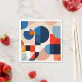 スカンジナビア中世紀幾何学抽象芸術アート スタンダードカクテルナプキン (インサイチュ)