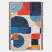 スカンジナビア中世紀幾何学抽象芸術アート スローブランケット (正面縦)