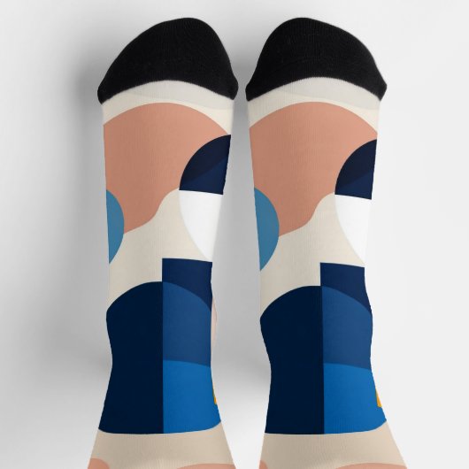 スカンジナビア中世紀幾何学抽象芸術アート ソックス (上部)