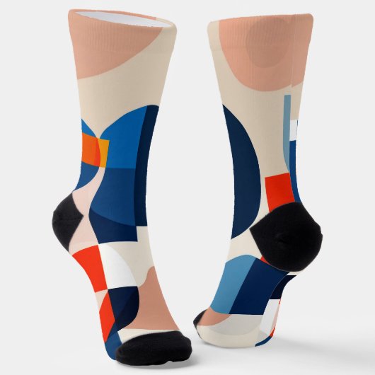 スカンジナビア中世紀幾何学抽象芸術アート ソックス (傾斜あり)