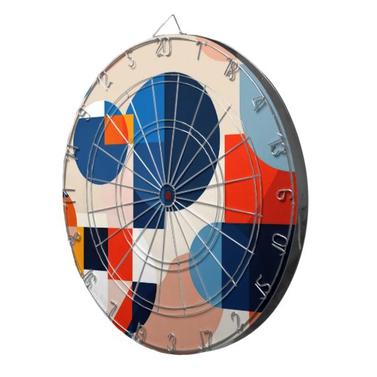 スカンジナビア中世紀幾何学抽象芸術アート ダーツボード (正面右)