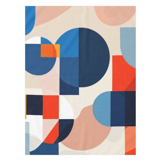 スカンジナビア中世紀幾何学抽象芸術アート テーブルクロス (正面)