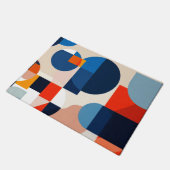 スカンジナビア中世紀幾何学抽象芸術アート ドアマット (アングル)