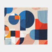 スカンジナビア中世紀幾何学抽象芸術アート フリースブランケット (正面(横))