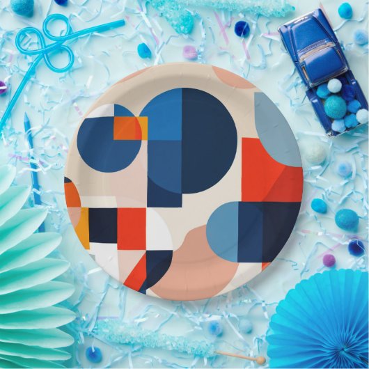 スカンジナビア中世紀幾何学抽象芸術アート ペーパープレート (パーティー)