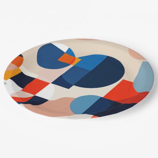 スカンジナビア中世紀幾何学抽象芸術アート ペーパープレート (アングル)