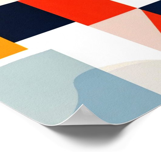 スカンジナビア中世紀幾何学抽象芸術アート ポスター (角)