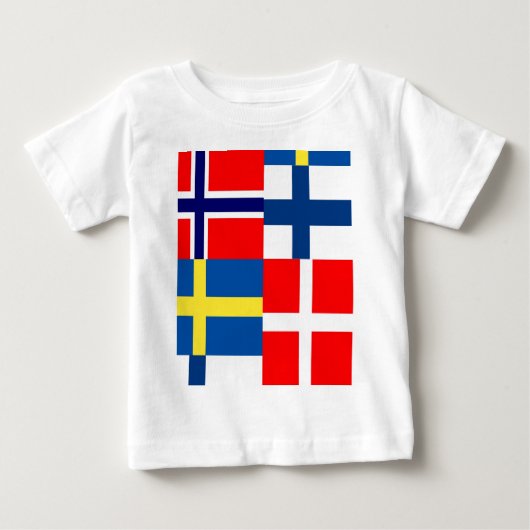 スカンジナビア人は四つ組に印を付けます ベビーTシャツ (正面)