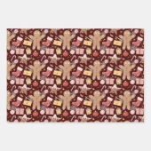 スカンジナビア伝統的のクリスマスパターン ラッピングペーパーシート (正面3)