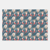 スカンジナビア伝統的のクリスマスパターン ラッピングペーパーシート (正面2)