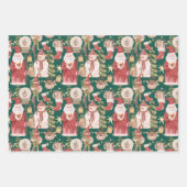 スカンジナビア伝統的のクリスマスパターン ラッピングペーパーシート (正面)