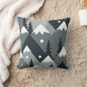 スカンジナビア冬の山と木の装飾用クッション クッション (ブランケット)