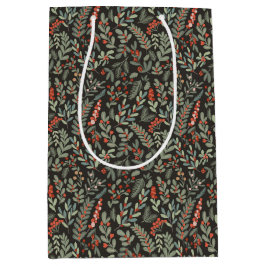スカンジナビア冬フローラ&ベリーホリデイ ミディアムペーパーバッグ