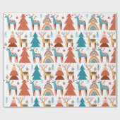 スカンジナビア動物クリスマスラッピング紙 ラッピングペーパー (フラット)