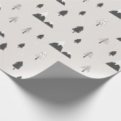 スカンジナビア北欧ウィンターホリデーシーンミニマル ラッピングペーパー (角)