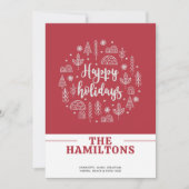 スカンジナビア北欧ハッピーホリデーパーソナライズされた シーズンカード (正面)