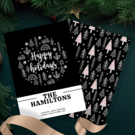 スカンジナビア北欧ハッピーホリデーパーソナライズされた シーズンカード