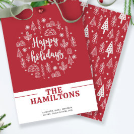 スカンジナビア北欧ハッピーホリデーパーソナライズされた シーズンカード