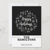 スカンジナビア北欧ハッピーホリデーパーソナライズされた シーズンカード (正面)