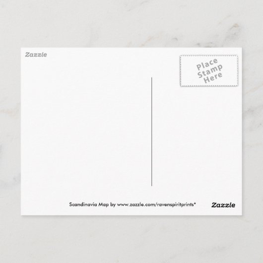 スカンジナビア地図はがき ポストカード (裏面)