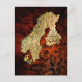 スカンジナビア地図はがき ポストカード (正面)