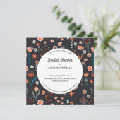 スカンジナビア夏の花ダークブライダルシャワー 招待状 (スタンド正面)