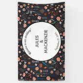 スカンジナビア夏の花ダークボホ結婚の花 横断幕 (縦)