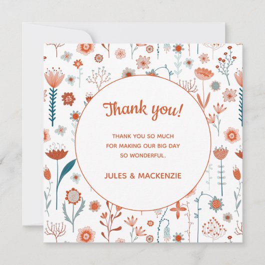 スカンジナビア夏の花ボホサンキューカード サンキューカード (正面)