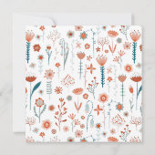 スカンジナビア夏の花ボホ結婚の 招待状 (裏面)