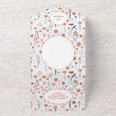 スカンジナビア夏花モダンボホ結婚ズ オールインワン招待状 (外側)