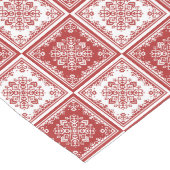 スカンジナビア市松模様にの雪片、赤、白クリスマス ロングテーブルランナー (コーナー)