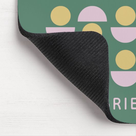 スカンジナビア幾何学グリーンパーソナライズされたフローラ マウスパッド (コーナー)