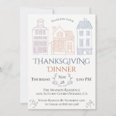 スカンジナビア感謝祭ディナーパーティの招待状 招待状 (正面)