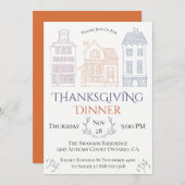 スカンジナビア感謝祭ディナーパーティの招待状 招待状 (正面/裏面)