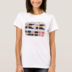 スカンジナビア旗のフランスのな本から、c印を付けます tシャツ
