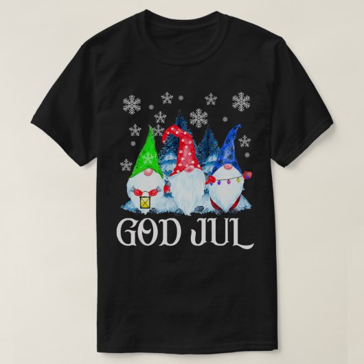スカンジナビア格言ゴッドジュルトムテスウェーデンクリスマ Tシャツ (デザイン正面)
