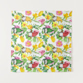 スカンジナビア格言:春フローラの水色。 タペストリー (正面(横))