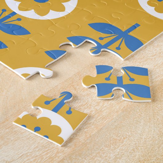 スカンジナビア様式の花柄 ジグソーパズル (側面)