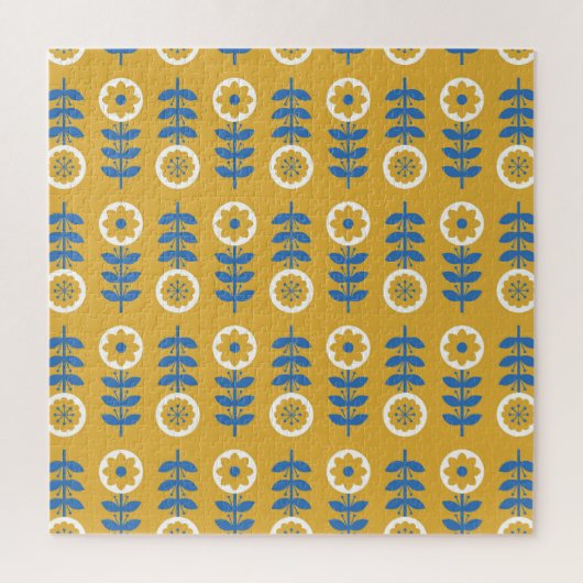 スカンジナビア様式の花柄 ジグソーパズル (縦)