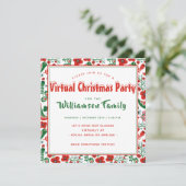 スカンジナビア民俗プリントバーチャルクリスマスパーティー 招待状 (スタンド正面)