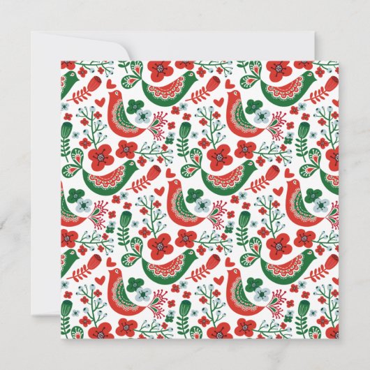 スカンジナビア民俗プリントバーチャルクリスマスパーティー 招待状 (裏面)