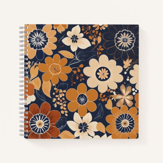 スカンジナビア民芸フラワー ノートブック (正面)