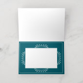 スカンジナビア民話クリスマスフォトティール（緑がかった色） 箔シーズンカード (内側レイダウン)