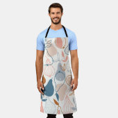 スカンジナビア洋ナシプリント:ヴィンテージフルーツパターン エプロン (着用した状態)