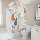 スカンジナビア洋ナシプリント:ヴィンテージフルーツパターン シャワーカーテン (インサイチュ)